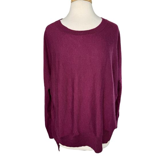 EILEEN FISHER Raspberry Pink 100% Merino Wool Pullover Sweater Size Medium #F5MF - Picture 1 of 10
